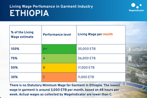 Table of Living Wage Performance in Garment Industry in Ethiopia